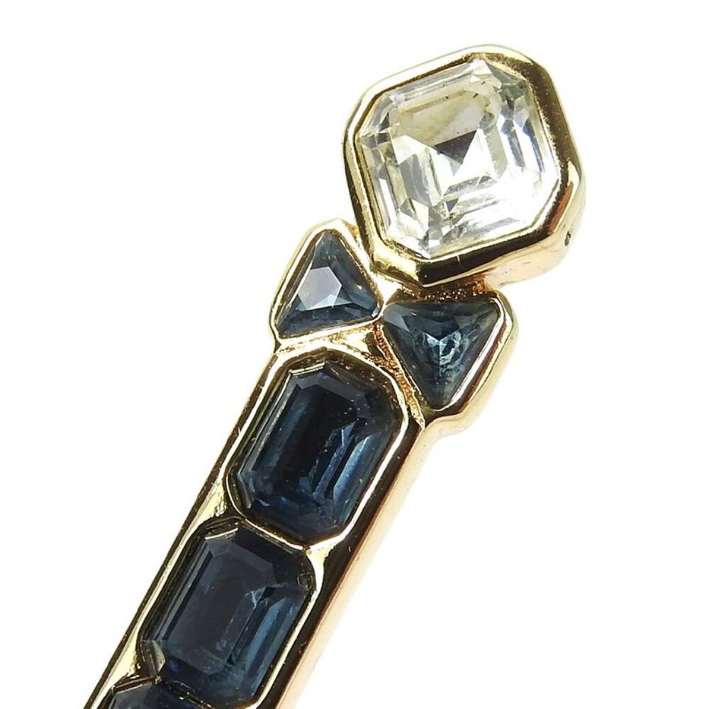 Christian Dior Brooch Metal Gold Clear Gold Hardware Plated Rhinestone Ribbon - Picture 3 of 9